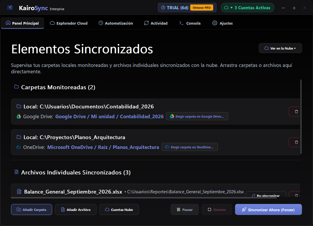 KairoSync Panel Principal v1.1.5